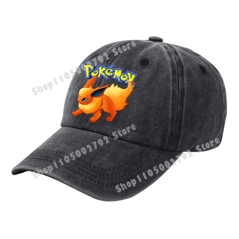 Pokémonové bejzbalové čiapky Pikachu Kawaii Anime postavičky Slnečné klobúky Letné vonkajšie detské a rodičovské slnečné klobúky Trendové čiapky s kačacím jazýčkom Darček