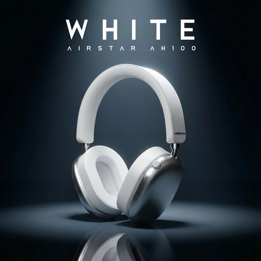 Casque audio Monster AH100 ANC circum-auriculaire Bluetooth 6.0 -45dB avec réduction active du bruit, écouteurs stéréo haute fidélité, filaire/sans fil