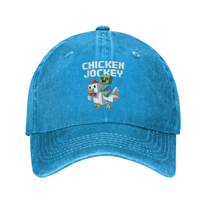 Chicken Jockey Zombie Pixel Art Zombie 2025 Movie Wear Baseball Caps Men Women Hats Cap Adjustable Trucker Hats Snapback Cap