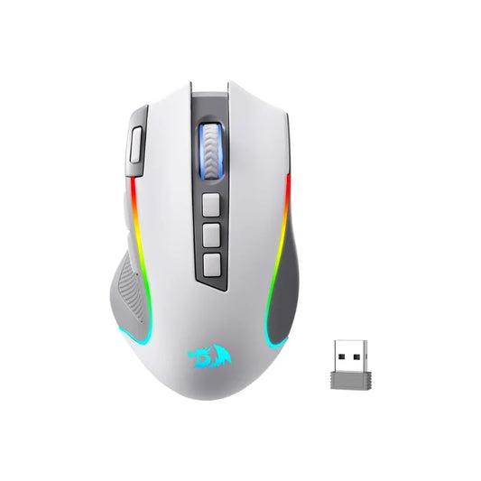Redragon M612 PRO RGB BT 2.4G Ratón gaming gamer, óptico inalámbrico de 8000 DPI, 9 botones programables, 7 modos de retroiluminación, B