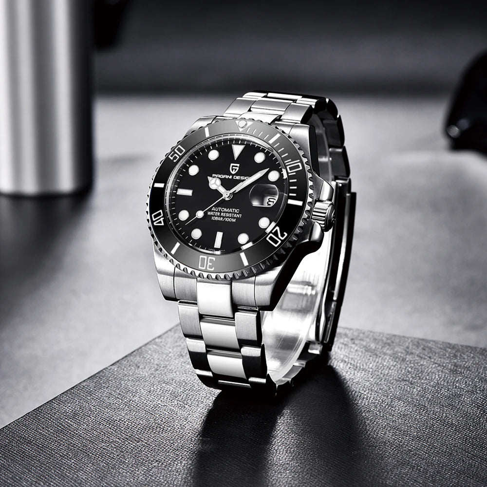 New PAGANI DESIGN Diving Automatic Mechanical Watch Luxury Sports Waterproof Watch Stainless Steel Sapphire Luminous Watch for Men