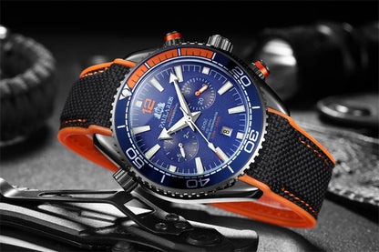 PAULAREIS P Relógio mecânico automático de luxo para homem com corda automática, bracelete em borracha, impermeável, luminoso, com data, relógio de moda masculino