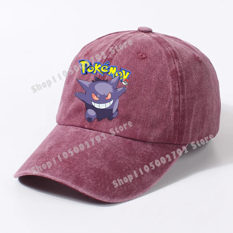 Pokémonové bejzbalové čiapky Pikachu Kawaii Anime postavičky Slnečné klobúky Letné vonkajšie detské a rodičovské slnečné klobúky Trendové čiapky s kačacím jazýčkom Darček