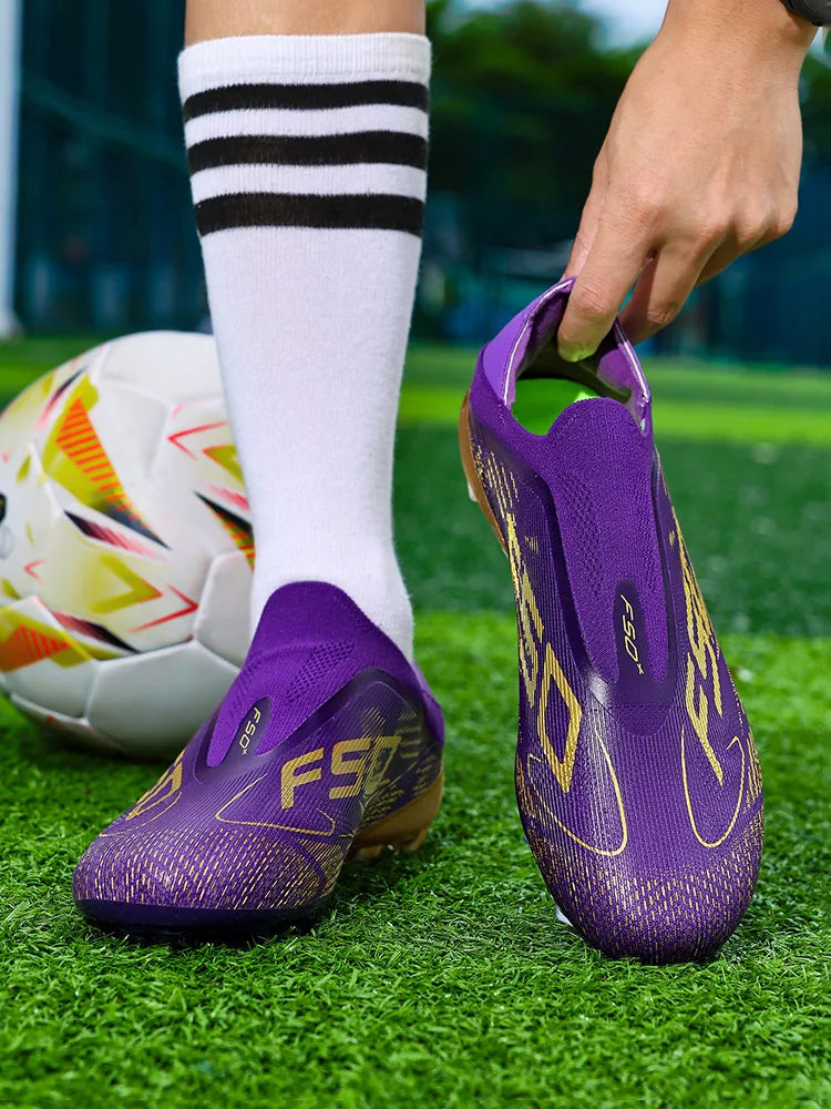 Nouvelles Chaussures de Football pour Hommes Antidérapantes, Crampons de Futsal Intérieur et de Football sur Gazon, Baskets Montantes de Haute Qualité, Meilleures Ventes pour l'Extérieur