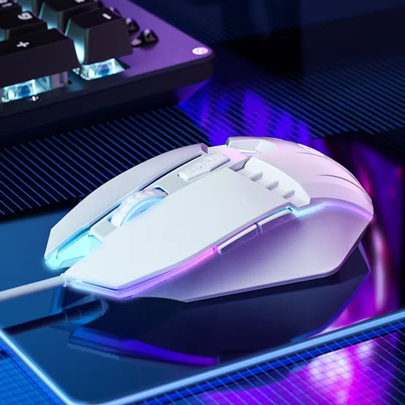 HP M1 kabelgebundene Gaming-Maus, weiß beleuchtet, E-Sports-Maus, USB, für Gaming, Büro, Desktop und Laptop