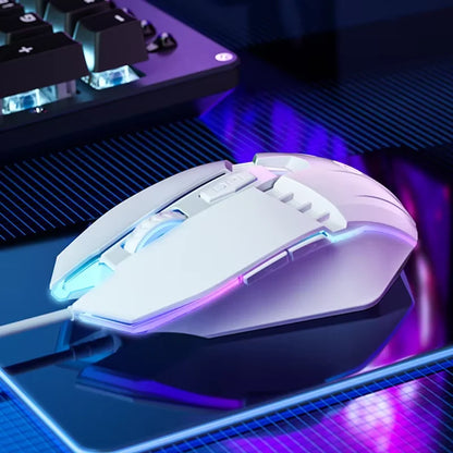 HP M1 kabelgebundene Gaming-Maus, weiß beleuchtet, E-Sports-Maus, USB, für Gaming, Büro, Desktop und Laptop