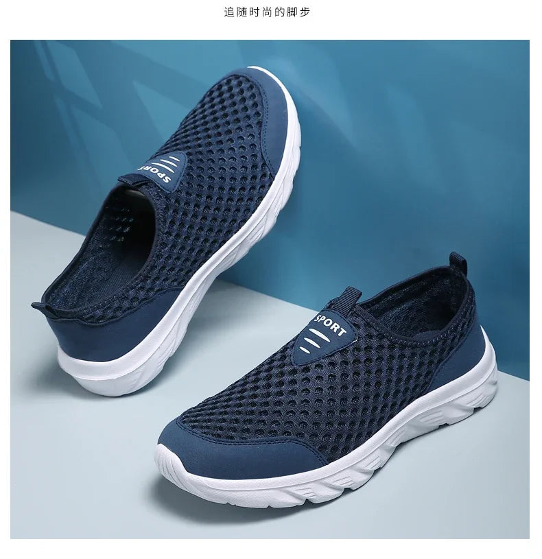 YRZL Lightweight Men's Casual Shoes, Breathable Slip-On Male Casual Sneakers, Anti-Slip Men's Flats, Outdoor Walking Shoes Size 39-46