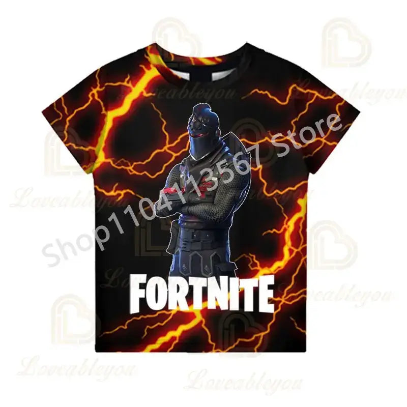 Children 100-160cm Hot Sale F-Fortnited Summer Boy T-shirt for Toddler Baby Funny Game T Shirts Fashion Girls Boys Birthday Gift