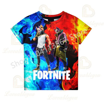 F-Fortnited T-Shirt für Jugendliche – Battle-Game-Shirt für Erwachsene, kurzärmeliges Sommer-T-Shirt für Teenager, Jungen und Mädchen