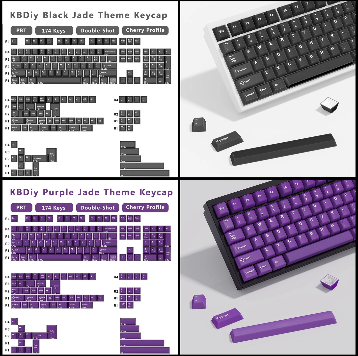 KBDiy 174 tasti/set keycap PBT GMK Apollo double shot minimalisti profilo ISO Cherry per tastiera meccanica da gaming compatibile MX
