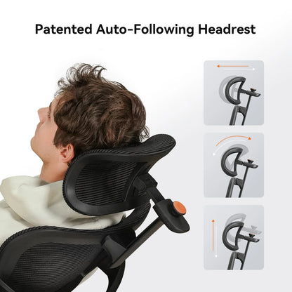 NEWTRAL MAGICH-BPRO Ergonomic Chair with Footrest,Auto-Following Backrest Headrest Office Chair,Adaptive Lower Back Support