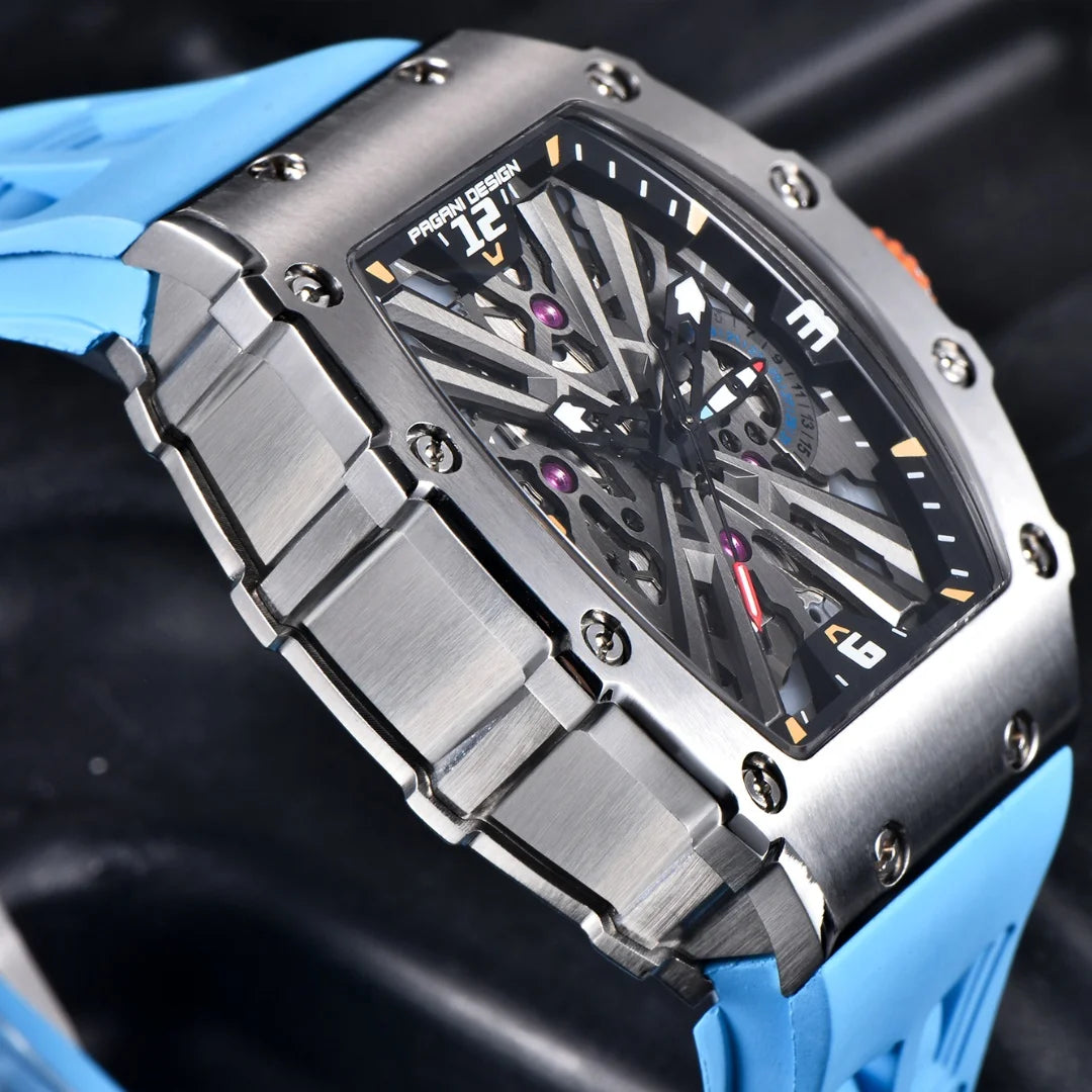 Reloj de cuarzo para hombre PAGANI DESIGN 2026 nuevo, movimiento VH65, esfera esqueleto, resistente al agua 100M, deportivo rectangular, cristal de zafiro