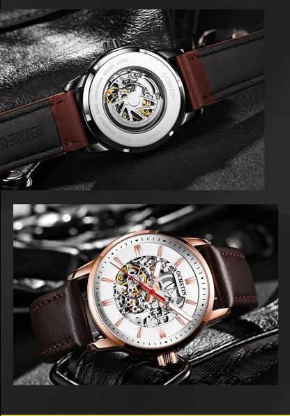 OCHSTIN Automatic Mens Watches Top Brand Luxury Royal Luminous Skeleton Waterproof Mechanical Fashion Male Clock Gifts for Men