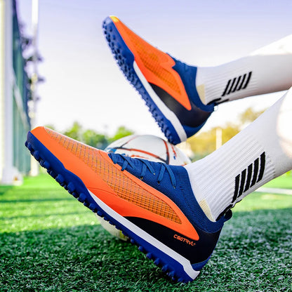 Men New TF Football Boots Sneakers Society Field Resistant Adult Breathable Male Soccer Shoes Training Top Quality Studded