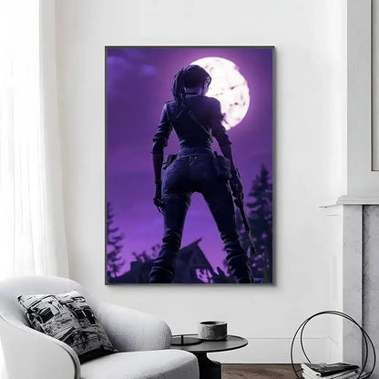Game-F-F-Fortnites Posters Self Adhesive Waterproof Ideal For Living Room Bedroom Bar Decoration