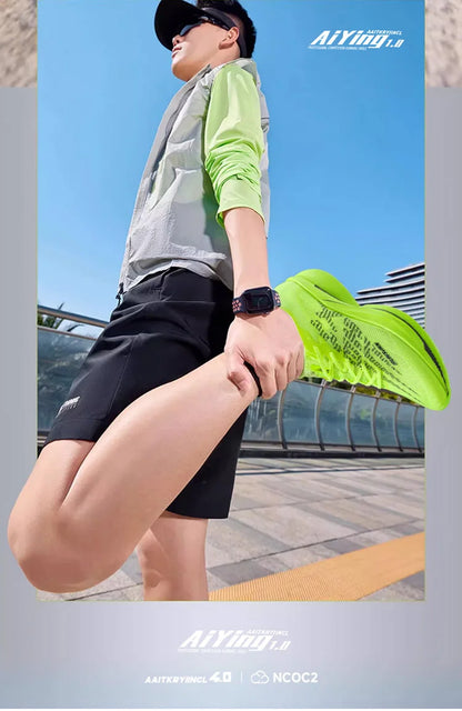IRUNSVAN Chaussures de sport à semelle en carbone Chaussures de course à pied professionnelles pour marathon Chaussures de jogging respirantes et amortissantes unisexe 095