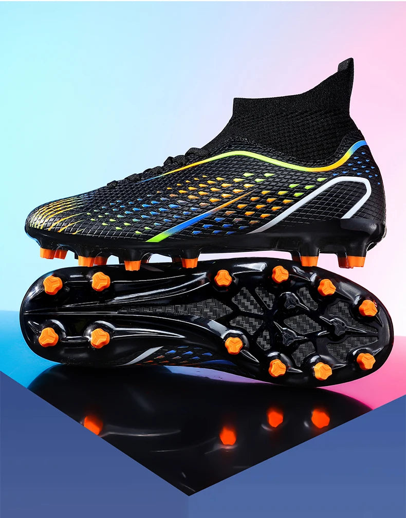 Chaussures de football FG/TF pour homme, bottes de football d'entraînement en plein air, baskets pour femme, chaussures de sport ultralégères antidérapantes, crampons de football pour terrain synthétique, grande taille