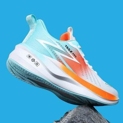 Specialiserede løbesko til maraton, åndbare og lette sportssneakers til mænd og kvinder med carbonplade, komfortable atletiksko med skridsikker sål