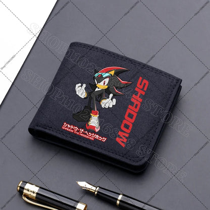Sonics Mens Purses Men Wallets Cartoon Anime Graphic Print Cute Purse Portable Large Capacity Card Packs Birthday Party Gifts