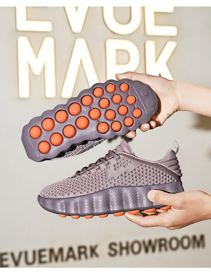 Men's Comfortable Casual Sneakers with Foot Sensing Massage Technology Women's Sports Breathable Lightweight Training Shoes