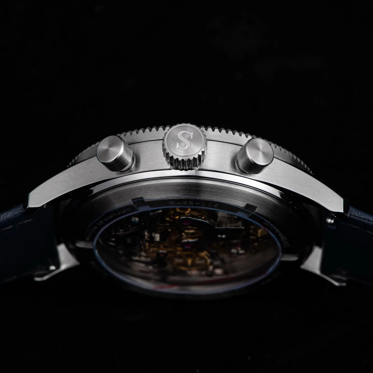 Sugess Pilot Watch Handwind Chronograph Mechanical Wristwatches Luminous Skeleton Men Watches Crystal Sapphire Leather New 2022