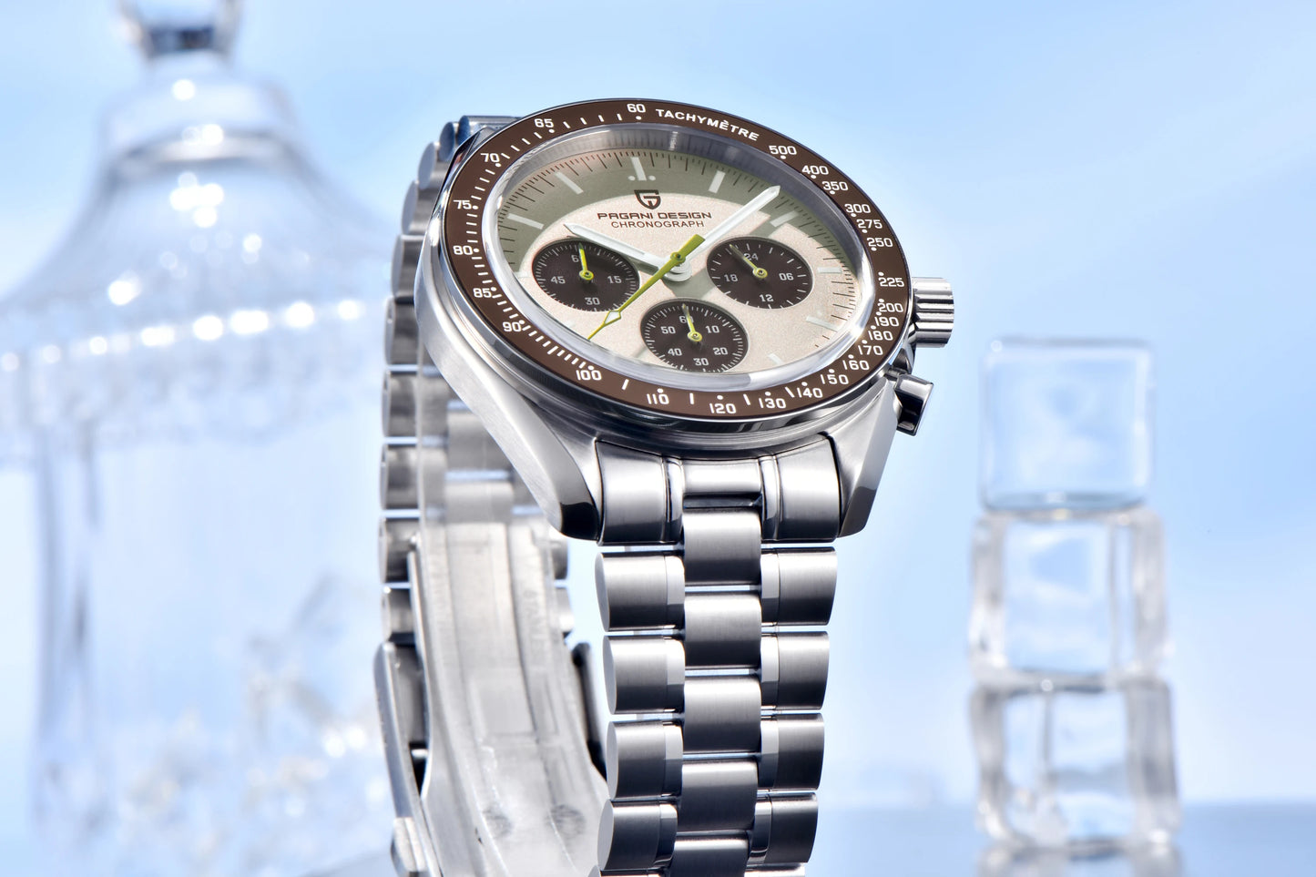 PAGANI DESIGN New AR Sapphire Quartz luxury men's watches 500 vitometer Circle Sport M 100 waterproof chronograph 316L all-steel Japan Movt Luminous man Watch