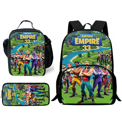 Set scuola classico FortniteS per bambini: zaino, borsa pranzo e astuccio, borse scolastiche capienti per bambino e bambina, idea regalo perfetta