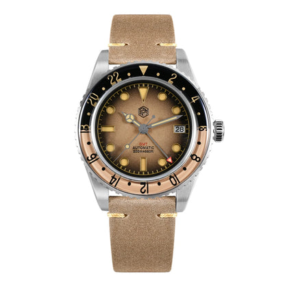 San Martin 2025 Men's Watches Retro NH34 GMT Sandwich Dial 40mm Bidirectional Sapphire Bezel Luxury Sports Watch 20Bar SN0134