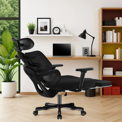 AUTHMIC Premium Ergonomic Office Chair with 6D Adjustable Armrests,3D Headrest,3-Zone Backrest,200kg Capacity,Reclining 90°-160°