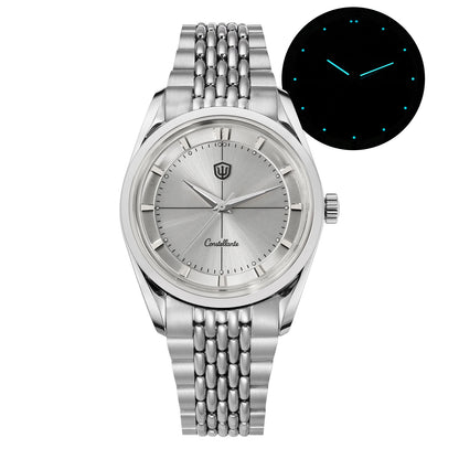 Watchdives WD1954 Arctic Classic 36mm Watch VH31Sweep Second Movement 316L Stainless Steel Watches Sapphire Crystal Luminova