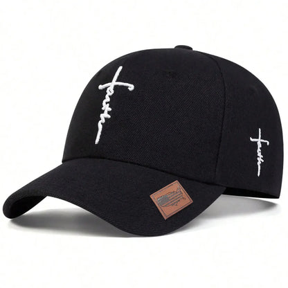 Șepci de baseball unisex cu broderie în formă de cruce, reglabile, pentru activități în aer liber, de primăvară și toamnă, casual, cu protecție solară