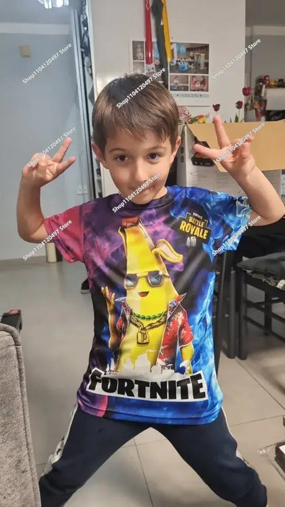 Lastenvaatteet syksyinen collegepaita T-paita huppari uusi Fortnite lasten rento asu mukavat streetwear-vaatteet