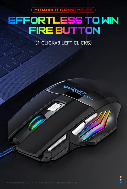 1 db új Hyperspeed USB gamer egér RGB háttérvilágítással, ergonomikus gamer egér, 7D e-sport vezetékes egér laptophoz és gamer PC-hez