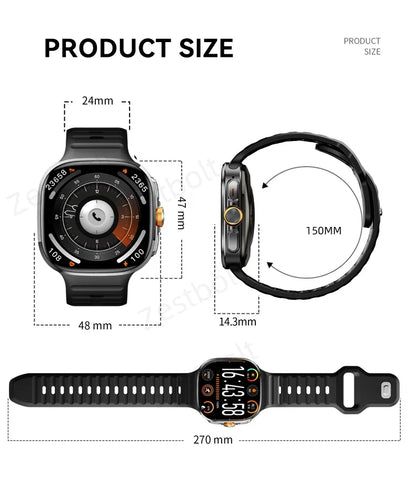 M99 Smartwatch 5G With 2.4inch Amoled Screen 900W Rotating Camera WIFI GPS Position Compass NFC Bluetooth Smart Watch Men Women