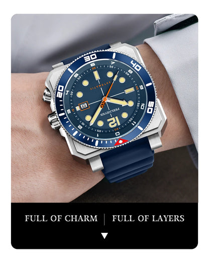 Reloj de buceo automático para hombre FeelNever 8215 con movimiento automático, superluminoso, acero 316, cristal de zafiro, reloj mecánico deportivo masculino