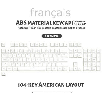104 teclas retroiluminadas coreanas, francesas, rusas, españolas y alemanas para teclado mecánico con interruptores MX, perfil OEM, teclas ABS DIY