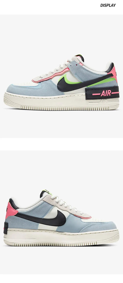 Nike Originals Scarpe casual da uomo Air Force 1 Shadow AF1 Pink Blue Macaron CU8591-101