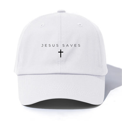 1pc JESUS SAVES Print  Baseball Cap for Adults,Minimalist Retro Style Casual Soft Adjustable Dad Hat,Perfect As Gift