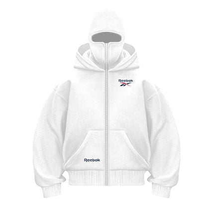 Reebok logo men's new double hood design sweatshirt, gothic style, Harajuku style, new winter warm double hooded sport jacket, m. Produit gaming premium Fraquane, produits de luxe, nouvelle génération, équipement gamer
