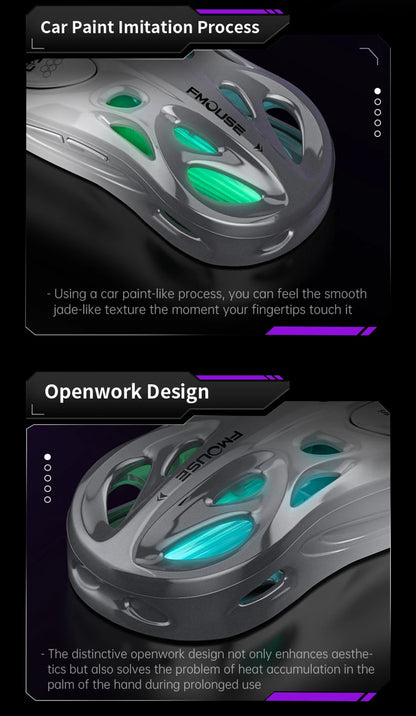 Bežični 2.4G trostruki RGB gaming miš, lagani perforirani dizajn s Chroma osvjetljenjem, žični Bluetooth e-sports miš kontroler