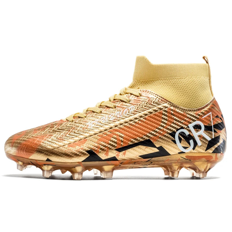 Unisex Teen Low Top Football Shoes Lightweight Elastic Sole Anti Slip Short Spikes Lawn Field Match Training Sneakers