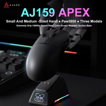 Bezdrôtová herná myš AJAZZ AJ159 APEX/AJ159PRO s RGB magnetickou nabíjacou základňou, ľahká herná myš AJ159P pre PC a notebook