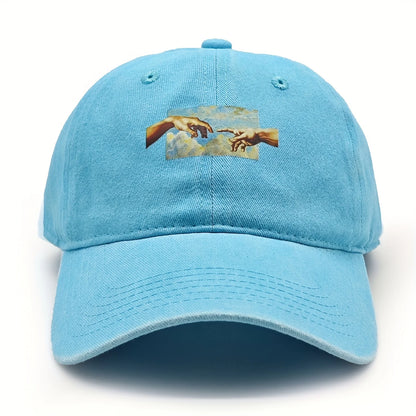 Vintage printed baseball cap, vintage and versatile for both men and women, daily casual and fashionable curved brim hat