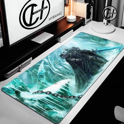 World of Warcraft Lich King Mouse Pad PC HD Anime Gaming Accessories Keyboard Mousepad Laptop XXL Game Cabinet Desk Mat Carpet
