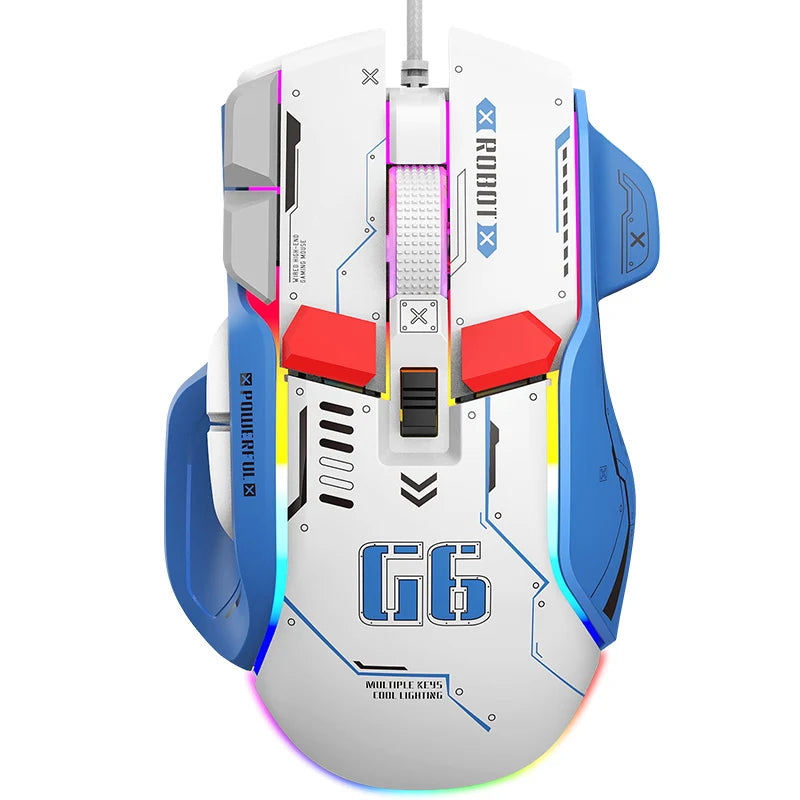 Aukštos klasės programuojama laidinė žaidimų pelė, 12800dpi, 12 mygtukų, RGB, skirta Windows, IOS, namų biurui, nešiojamajam kompiuteriui ir PC