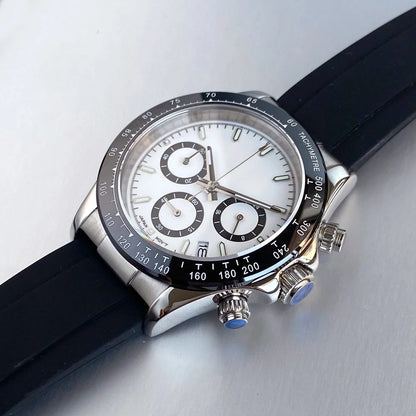Reloj de lujo para hombre VK63 con movimiento de cuarzo, cronógrafo de negocios, 39mm, acero/oro rosa, fecha, esfera luminosa y cronógrafo completo
