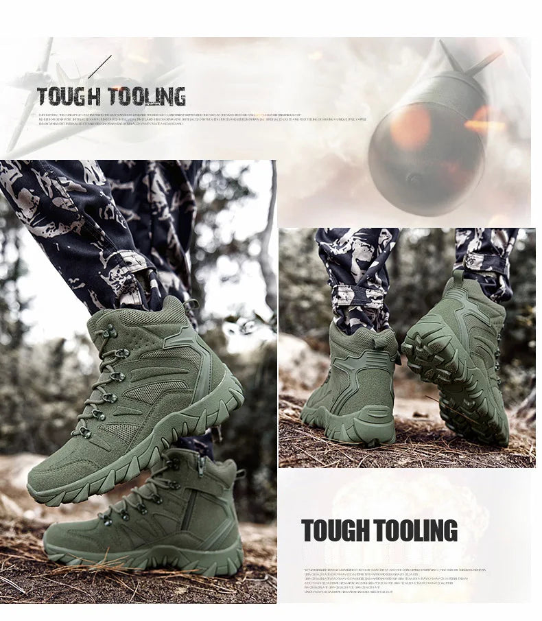 Upgraded Tactics Combat Training Boots Male Outdoors Camping Anti-wear Rapid Response Hiking Shoes Fishing Hunting Sneakers Men
