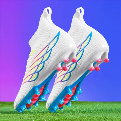 Botas de futebol Superfly FG para exterior, sapatilhas de futebol pretas com pitons, calçado desportivo profissional macio, respirável e confortável, tamanhos grandes