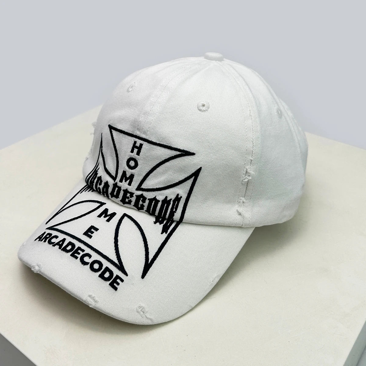Unisex Broken Style Bull's-eye Cross Embroidery Baseball Hats Sunshade Personal Versatile Peaked Caps Street Fashion Hip Hop