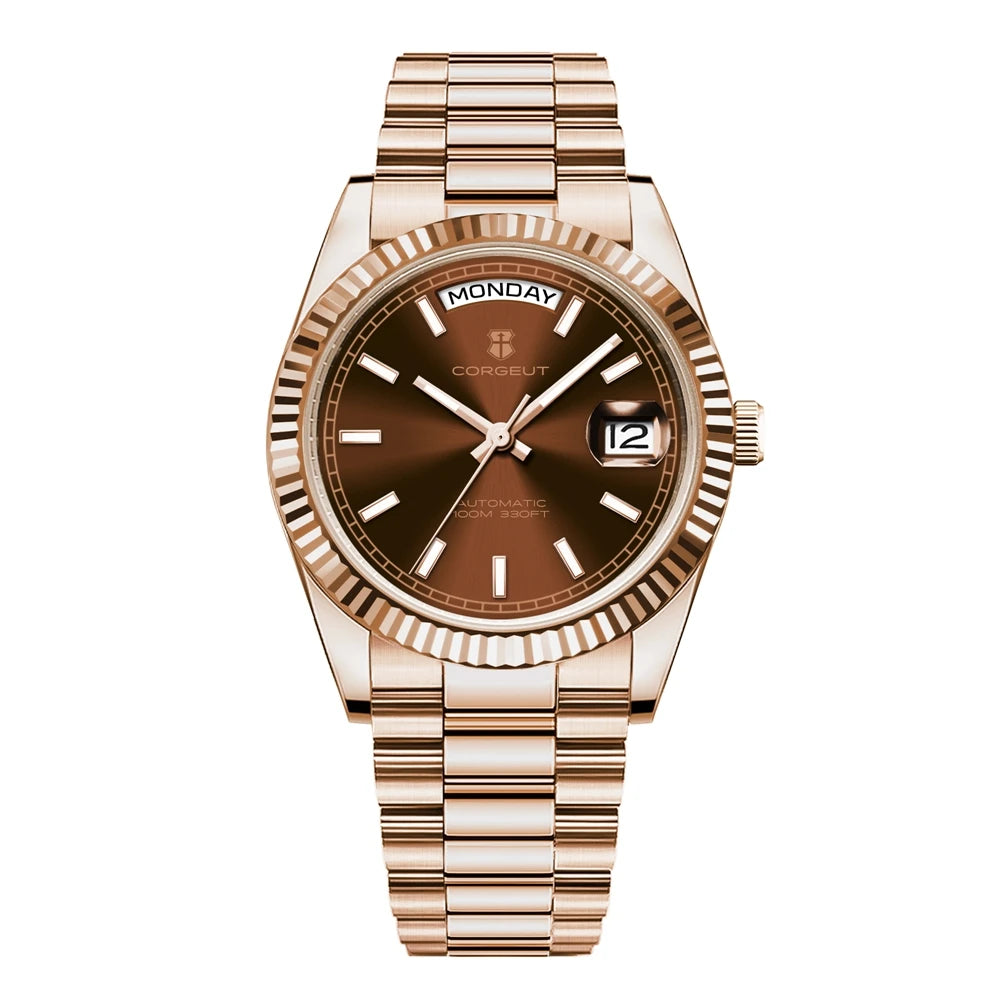 Luxury Corgeut 36MM Men Watch ST1644 Automatic Mechanical Wristwatch Sapphire Relogio Masculino 10BAR Day Swim dress Watches